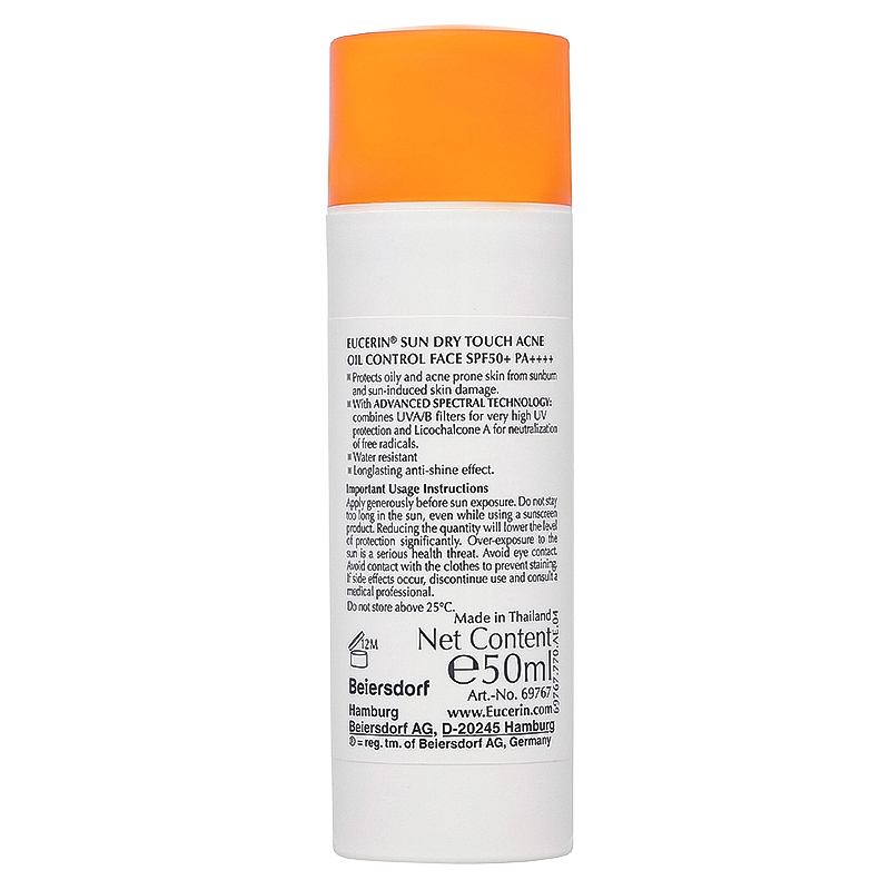Kem chống nắng Eucerin Sun Dry Touch Acne Oil Control Face SPF 50+/PA++++ cho da nhờn mụn chai 50ml - 9